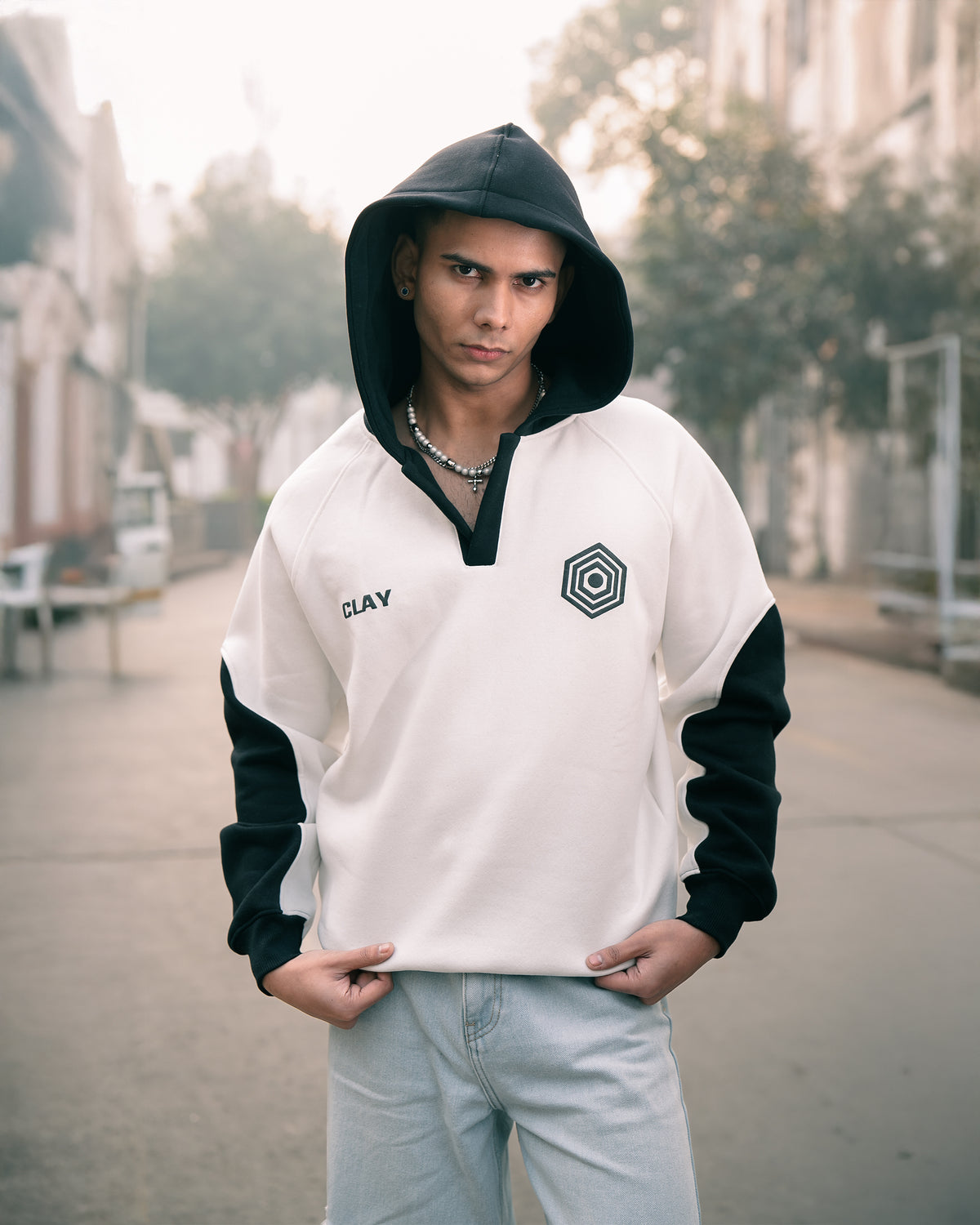 ARENA NOIR JERSEY OVERSIZED HOODIE