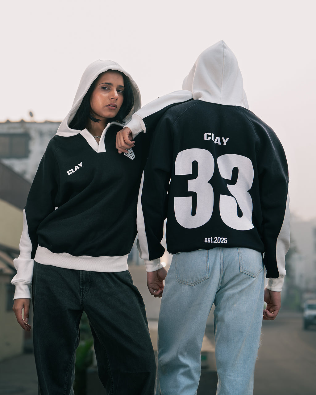 ARENA NOIR JERSEY OVERSIZED HOODIE