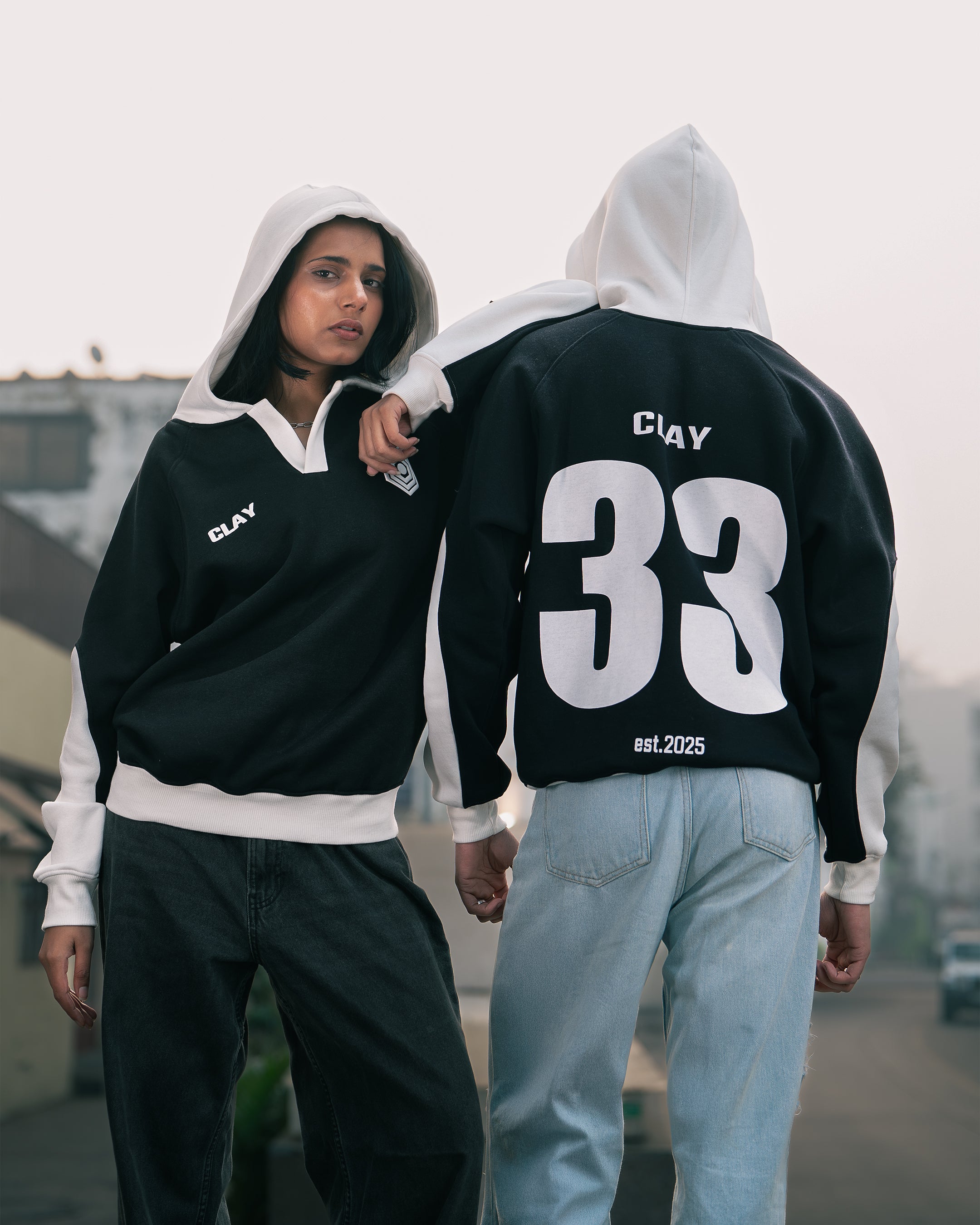ARENA NOIR JERSEY OVERSIZED HOODIE