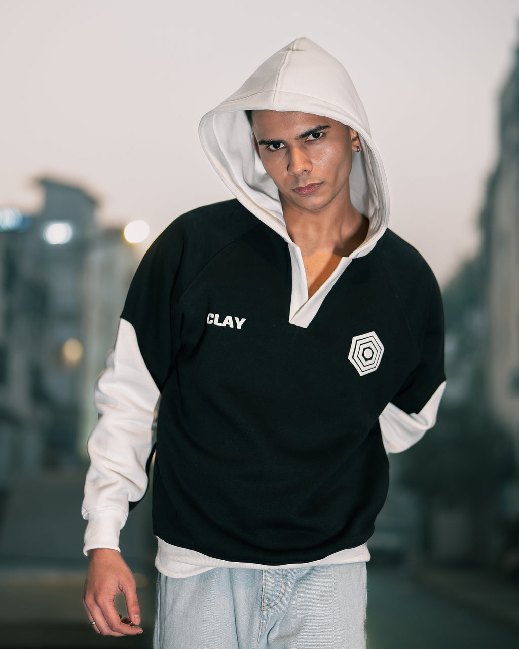 ARENA NOIR JERSEY OVERSIZED HOODIE