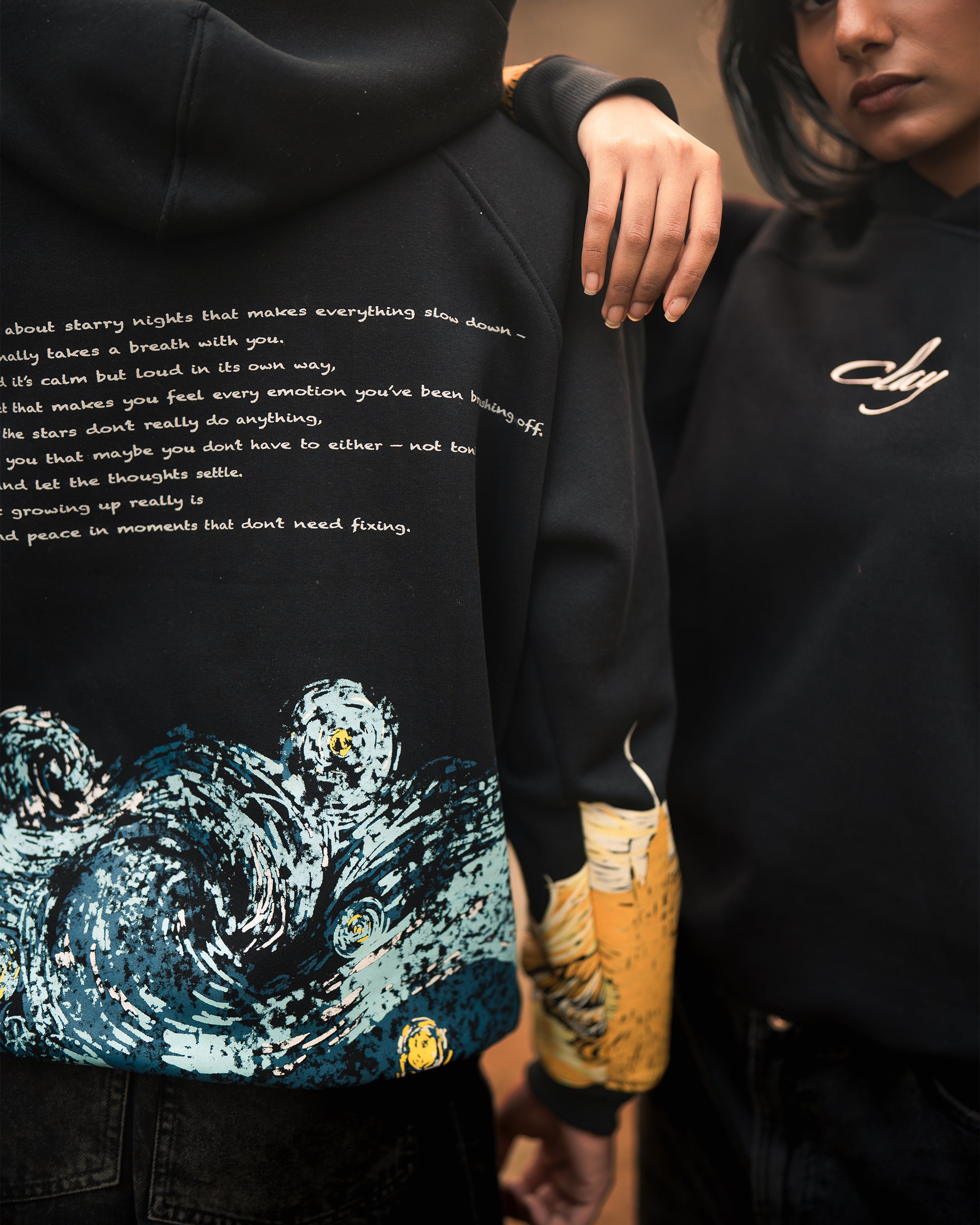 MIDNIGHT CANVAS OVERSIZED HOODIE